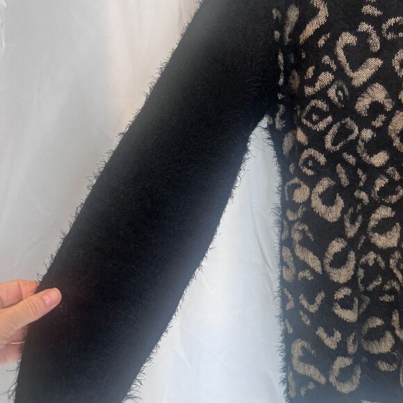 Joseph A Fuzzy Sweater Animal Print Bold Abstract Size Large Boho Streetwear - Picture 7 of 10